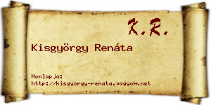 Kisgyörgy Renáta névjegykártya